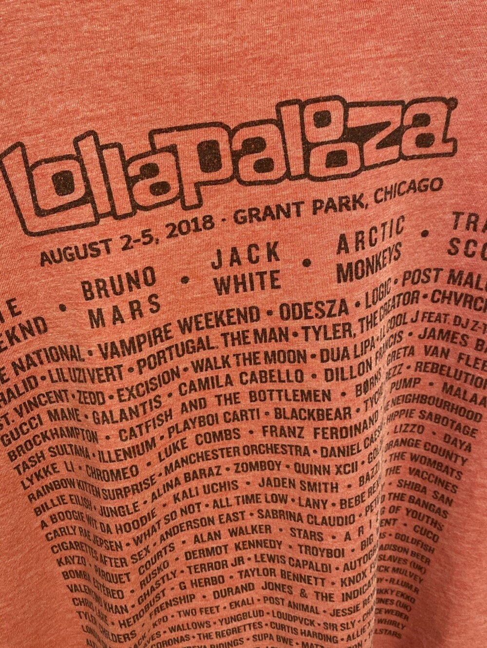 Vintage Lollapalooza T-shirt Chicago 2018 with Full Line Up on Back | Size XL - Picture 5 of 8